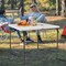 Costway Folding Camping Table Portable HDPE Outdoor Picnic Dining Table w/ Handle White\Grey